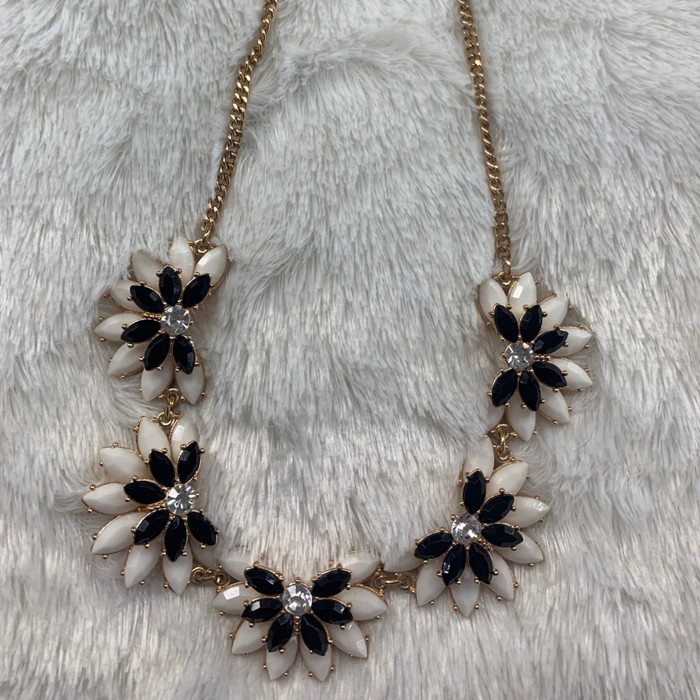 Gold flower statement necklace